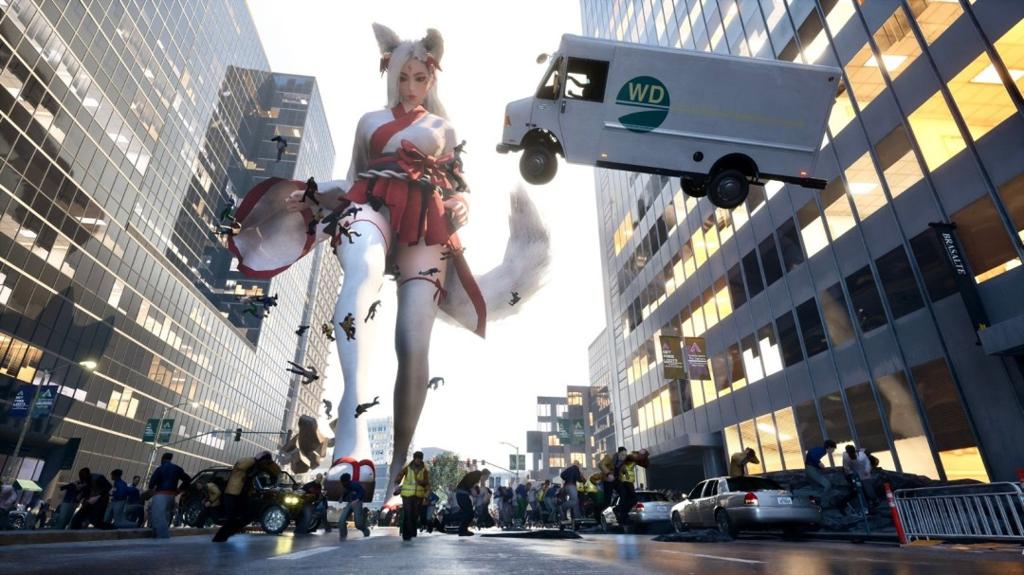 《女巨人游乐场》新截图 巨大美女大肆破坏城市