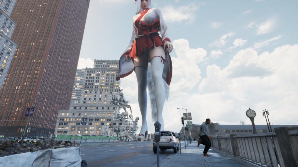 《女巨人游乐场》新截图 巨大美女大肆破坏城市