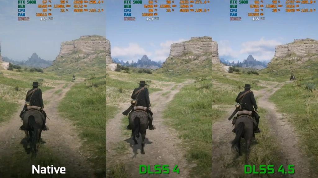 《荒野大镖客2》DLSS 4.5测试 质量模式画质甚至超过了原生分辨率