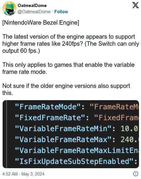 NS2或支持60FPS+游戏和40 FPS 120Hz模式