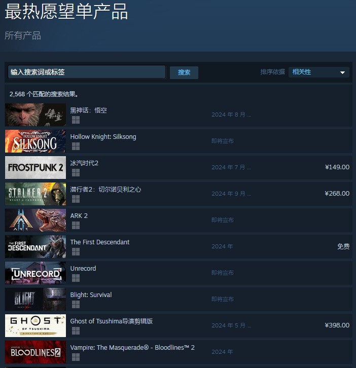 《黑神话：悟空》成为Steam愿望单榜第一 国产之光！