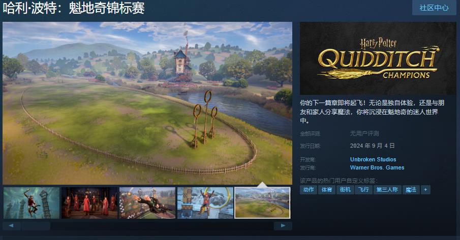 《哈利·波特：魁地奇锦标赛》Steam页面上线 支持简繁体中文