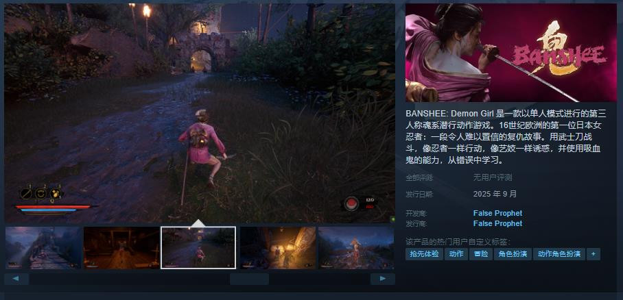 第三人称魂系潜行动作游戏《BANSHEE: Demon Girl》Steam页面开放 明年发售