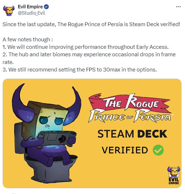 《波斯王子：Rogue》十月更新上线 游戏通过Steam Deck验证