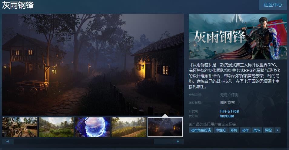 沉浸式第三人称开放世界RPG《灰雨钢锋》Steam页面上线 支持简体中文