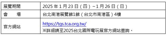 「2025台北国际电玩展」光荣特库摩公开特别节目内容