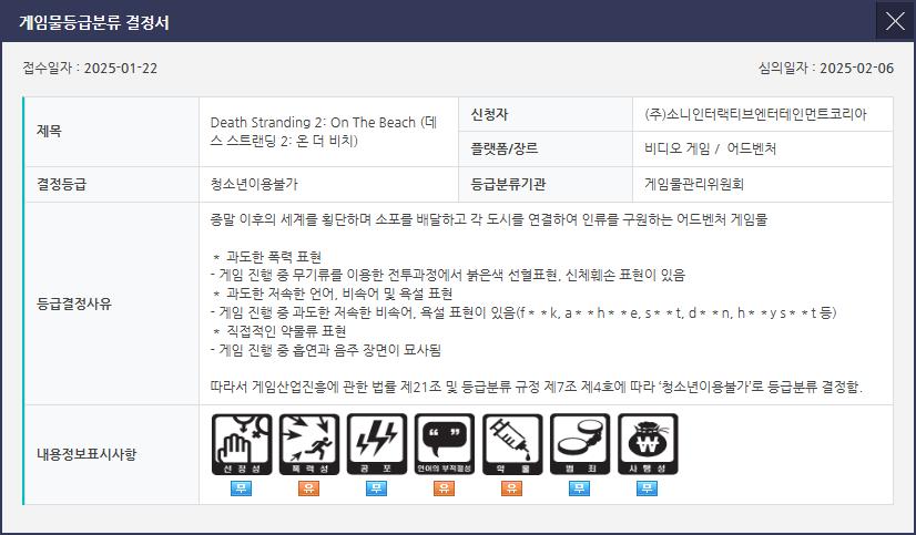 《死亡搁浅2》离发售不远了 已经在韩国通过分级