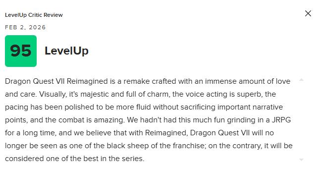 《勇者斗恶龙7》重制版M站83分：表现惊艳 堪称杰作！