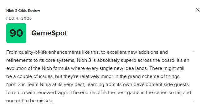 《仁王3》M站均分86分：系列集大成 稳站类魂巅峰！