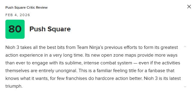 《仁王3》M站均分86分：系列集大成 稳站类魂巅峰！