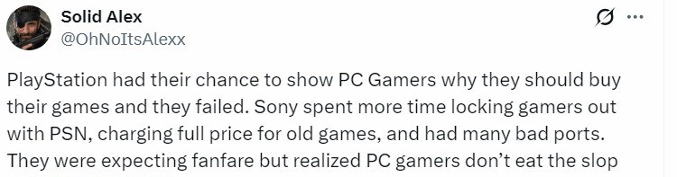 索尼PC游戏卖不动 玩家吐槽其发售晚价格贵质量不行