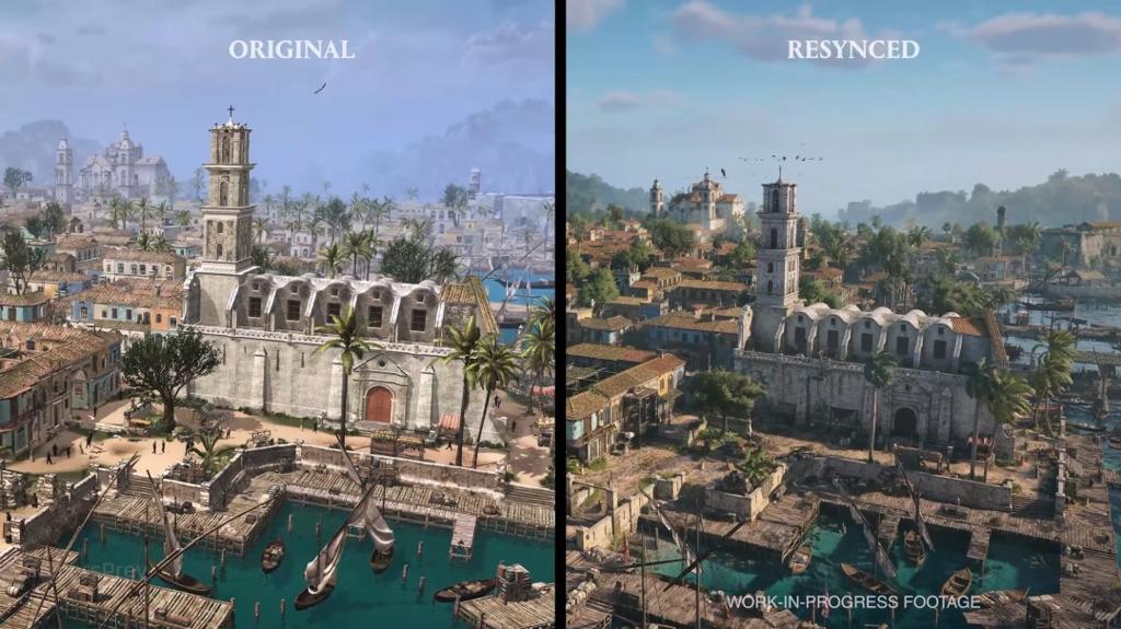 《刺客信条：黑旗 记忆重置》最高需RTX 4090 新旧版画面对比视频