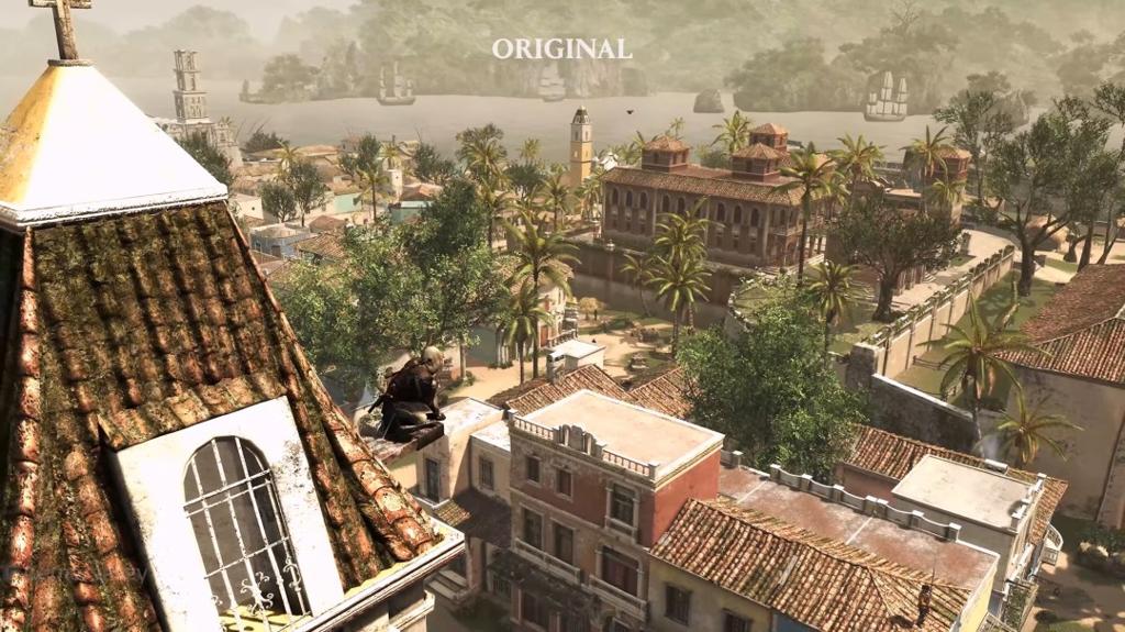 《刺客信条：黑旗 记忆重置》最高需RTX 4090 新旧版画面对比视频