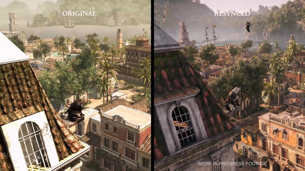 《刺客信条：黑旗 记忆重置》最高需RTX 4090 新旧版画面对比视频