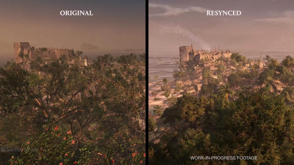 《刺客信条：黑旗 记忆重置》最高需RTX 4090 新旧版画面对比视频