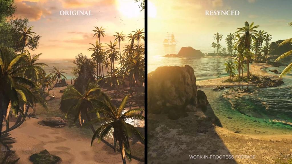 《刺客信条：黑旗 记忆重置》最高需RTX 4090 新旧版画面对比视频