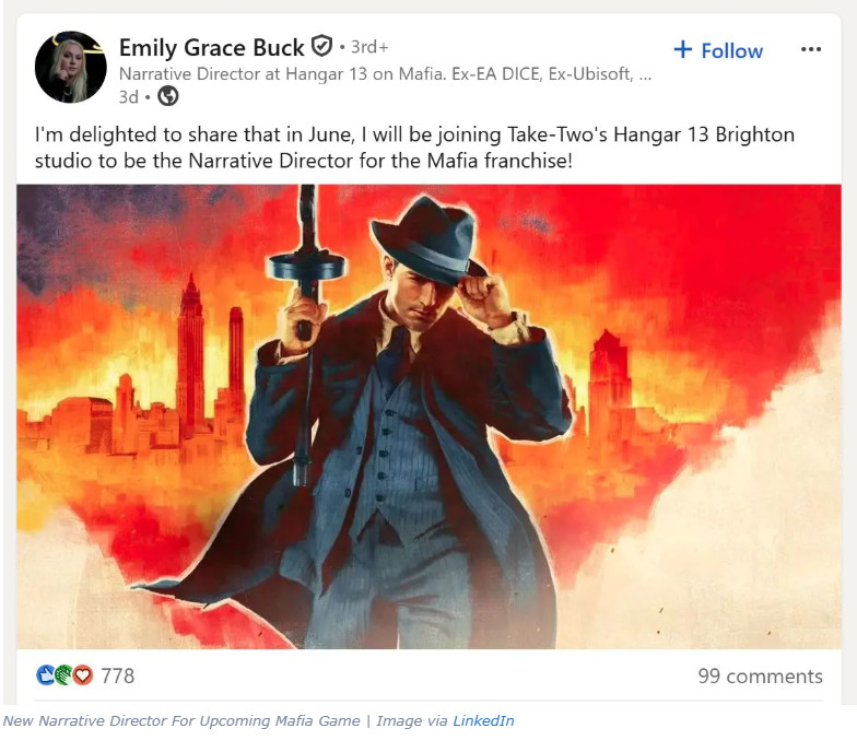 《四海兄弟》新作开发中 《战地6》叙事总监加盟