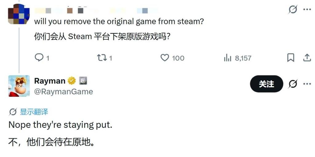 育碧确认《雷曼：传奇重制版》发售后原版不会下架